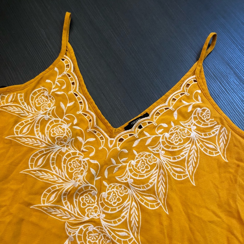 Floral Yellow Flowy V-Tank from Forever 21